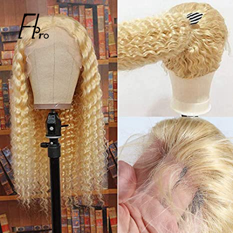 High Density 613# Blonde Full Lace Wig Deep Wave Baby Hair